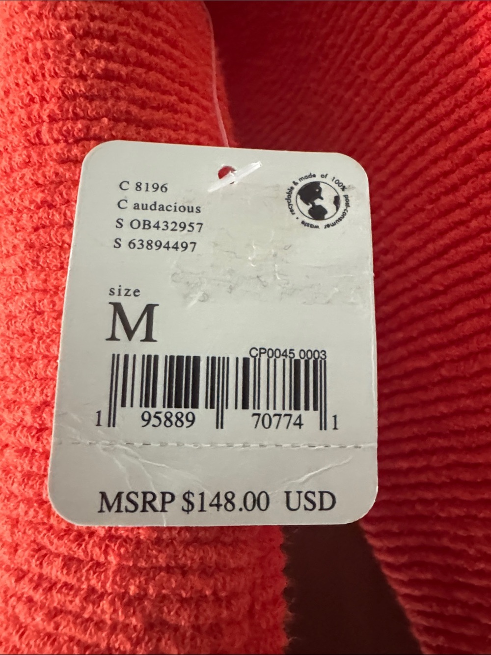 FREE PEOPLE AUDACIOUS OTTOMAN SLOUCHY RIBBED TUNIC SWEATER Womens M Orange cozy - Picture 10 of 16